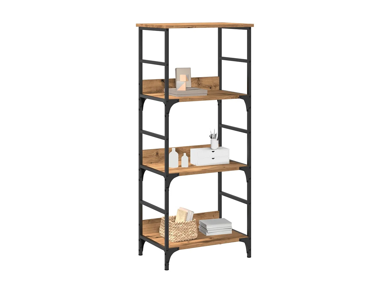 Libreria | Scaffale | Mobile di stoccaggio Rovere Artigianale 50x33x117,5 cm Legno Multistrato