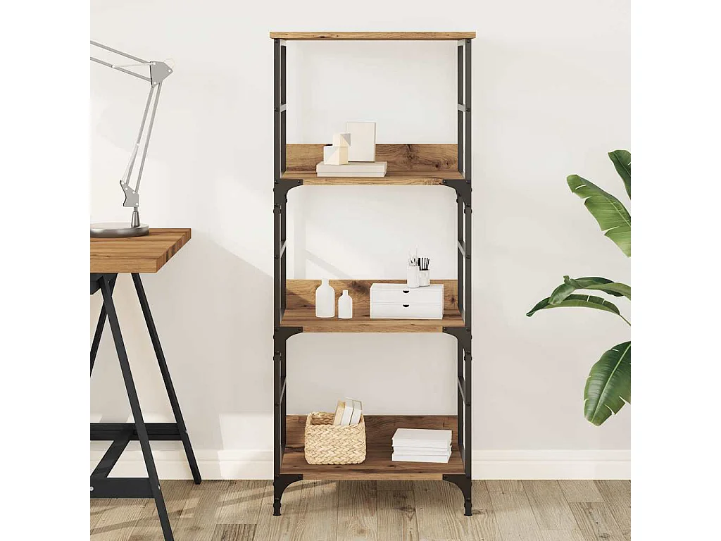 Libreria | Scaffale | Mobile di stoccaggio Rovere Artigianale 50x33x117,5 cm Legno Multistrato