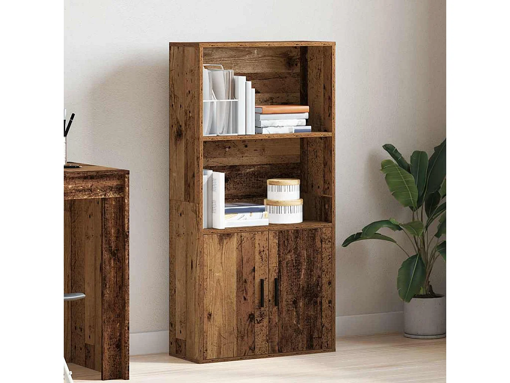 Bibliothèque | Etagère de rangement | Meuble de rangement vieux bois 60x24x120 cm bois d'ingénierie