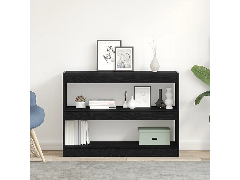 Bibliothèque | Etagère de rangement | Meuble de rangement Noir Chêne 100x30x72 cm Bois d'ingénierie