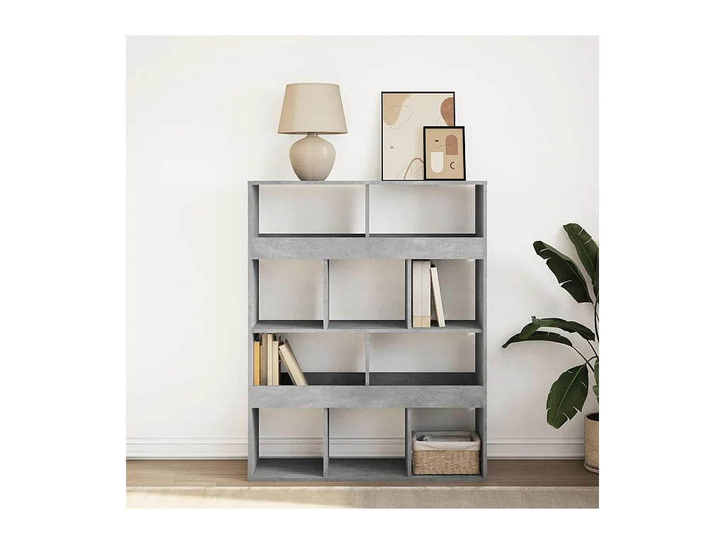 Libreria | Scaffale | Mobile di stoccaggio Grigio Cemento 100x33x125,5 cm in Legno Multistrato
