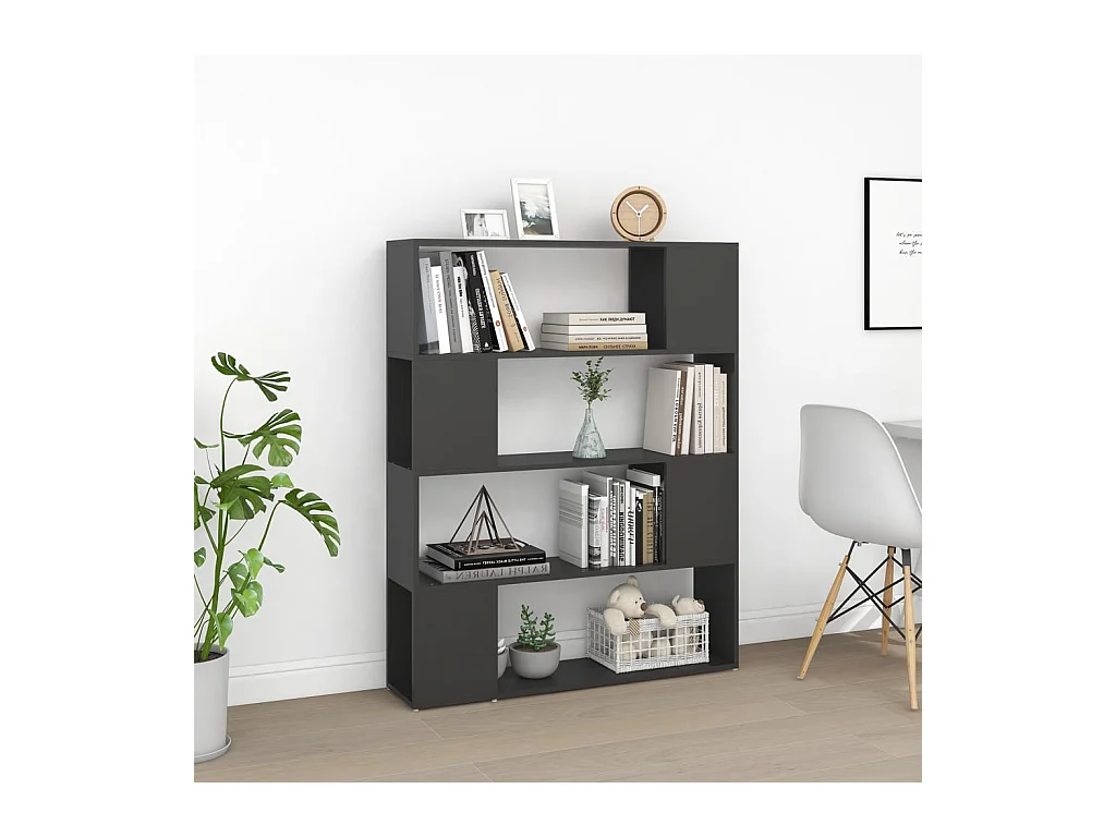 Bibliothèque | Etagère de rangement | Meuble de rangement Gris 100x24x124 cm