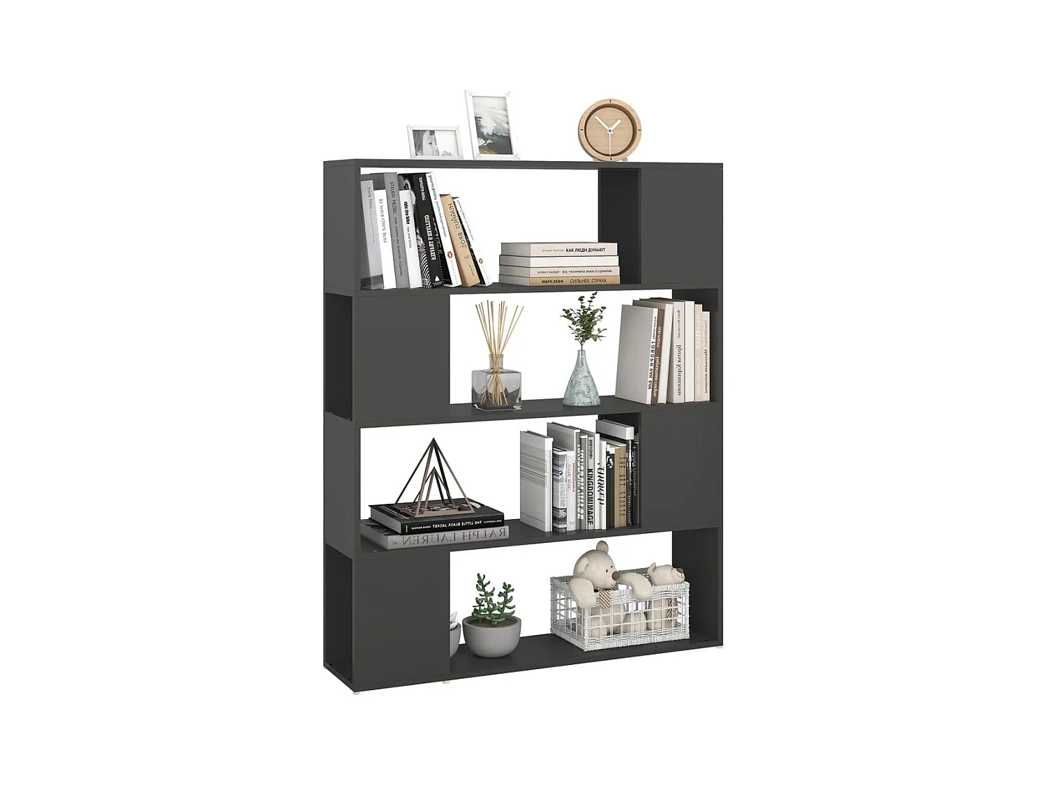 Bibliothèque | Etagère de rangement | Meuble de rangement Gris 100x24x124 cm