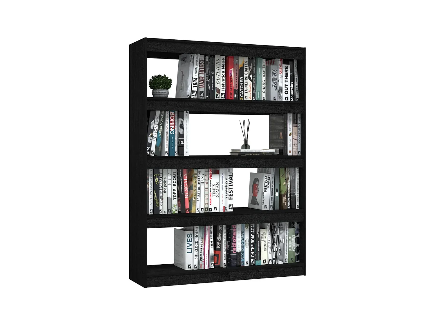 Bibliothèque | Etagère de rangement | Meuble de rangement Noir 100x30x135,5cm Pin massif