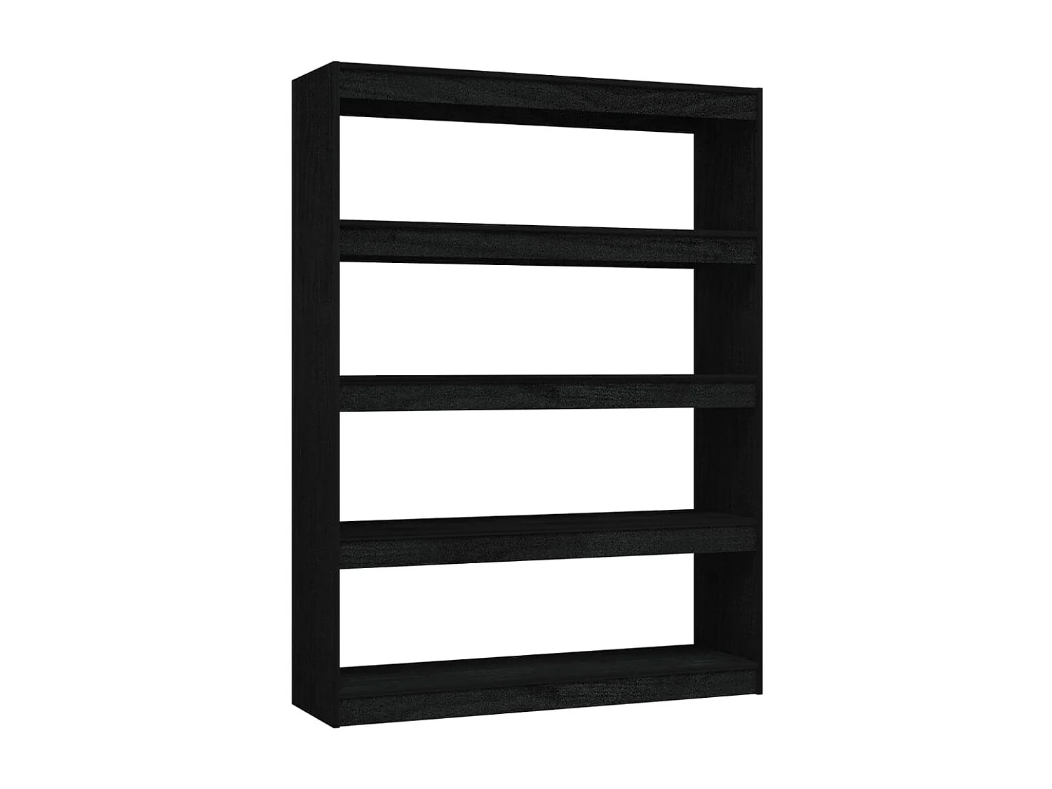 Libreria | Scaffale | Mobile di stoccaggio Divisorio Nero 100x30x135,5 cm in Legno di Pino