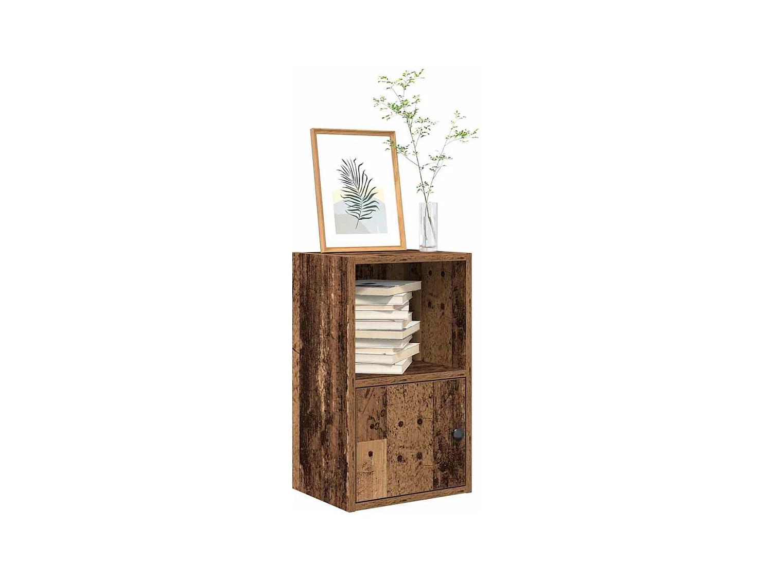 Bibliothèque | Etagère de rangement | Meuble de rangement vieux bois 31x24x52 cm bois d'ingénierie