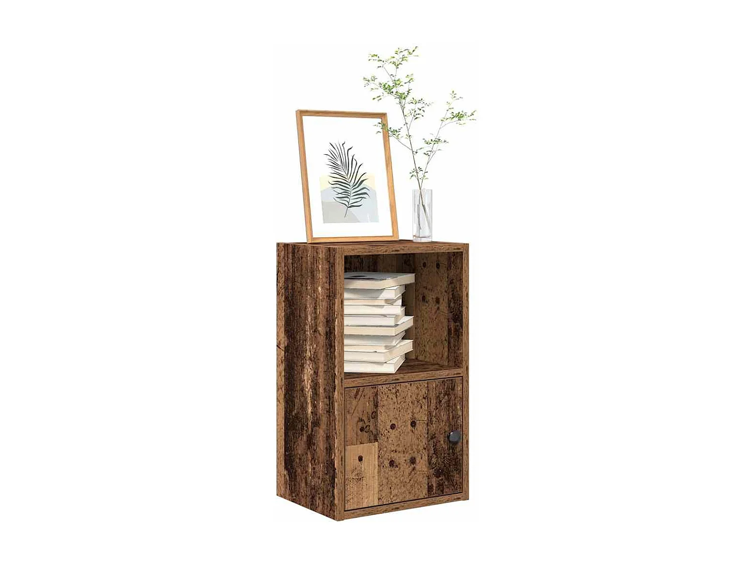 Libreria | Scaffale | Mobile di stoccaggio Legno Vecchio 31x24x52 cm in Legno Multistrato