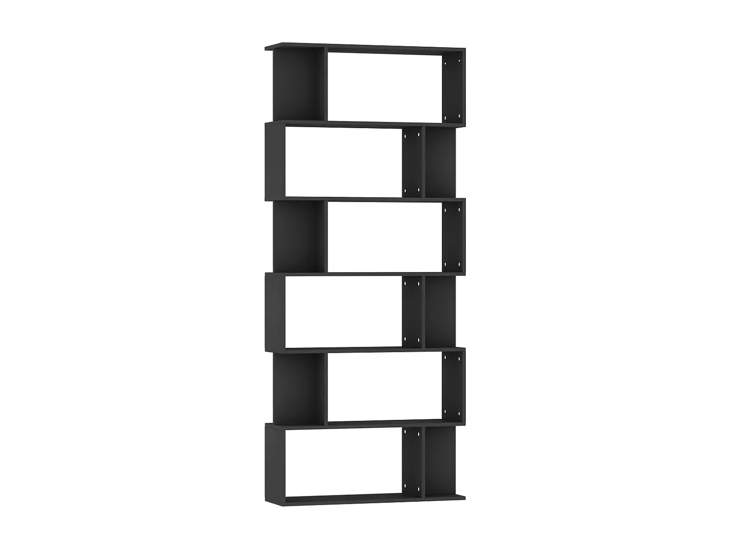 Libreria | Scaffale | Mobile di stoccaggio Divisorio Nero 80x24x192 cm in Legno Multistrato