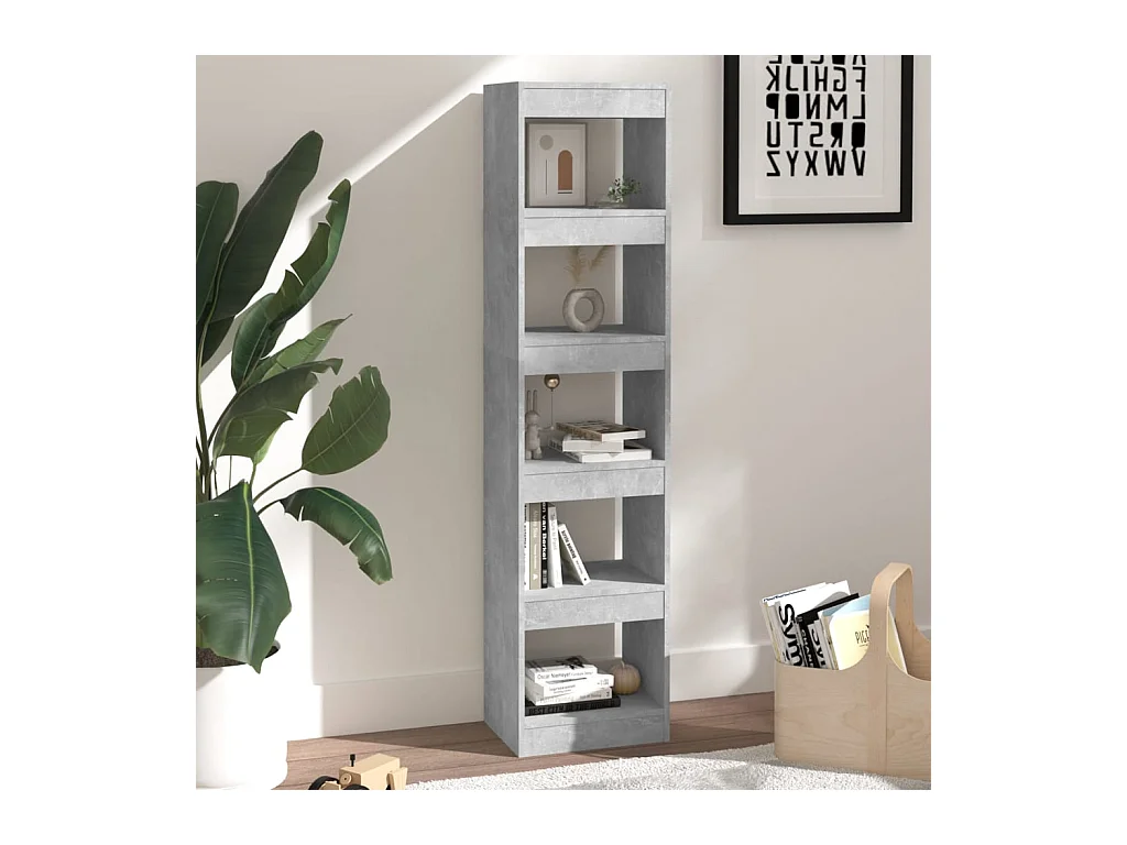 Libreria | Scaffale | Mobile di stoccaggio Divisorio Grigio Cemento 40x30x166 cm