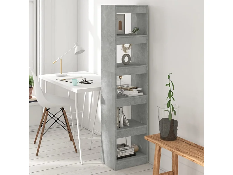 Libreria | Scaffale | Mobile di stoccaggio Divisorio Grigio Cemento 40x30x166 cm