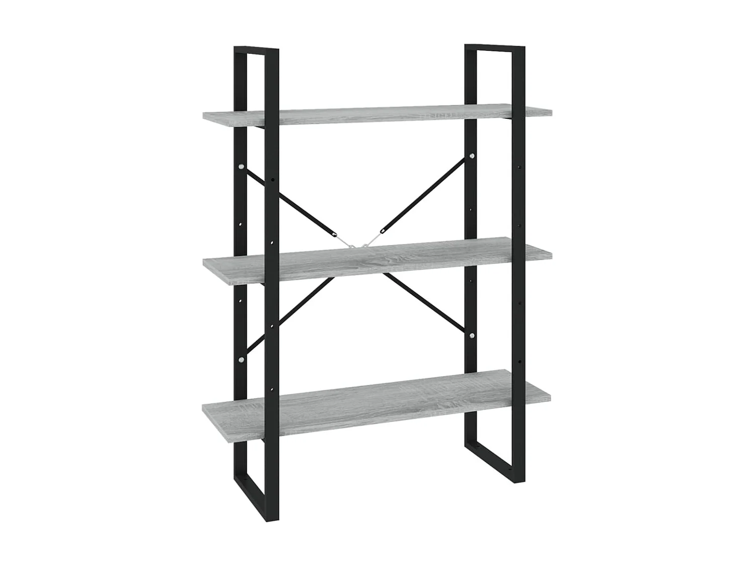 Bibliothèque | Etagère de rangement | Meuble de rangement 5 niveaux Sonoma gris 80x30x175 cm