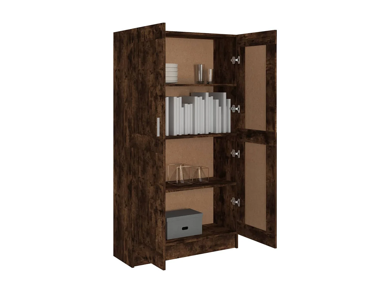 Libreria | Scaffale | Mobile di stoccaggio Rovere Fumo 82,5x30,5x150 cm in Legno Multistrato