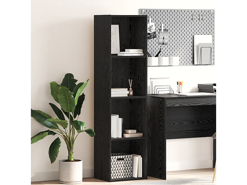 Libreria | Scaffale | Mobile di stoccaggio Rovere nero 40 x 30 x 152 cm Legno multistrato