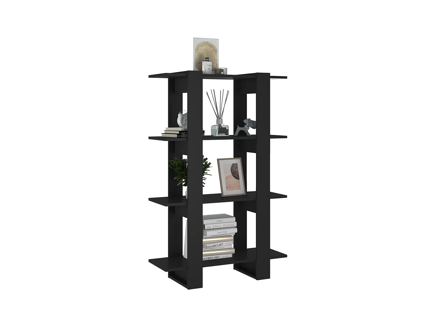 Bibliothèque | Etagère de rangement | Meuble de rangement Noir 80x30x123,5 cm