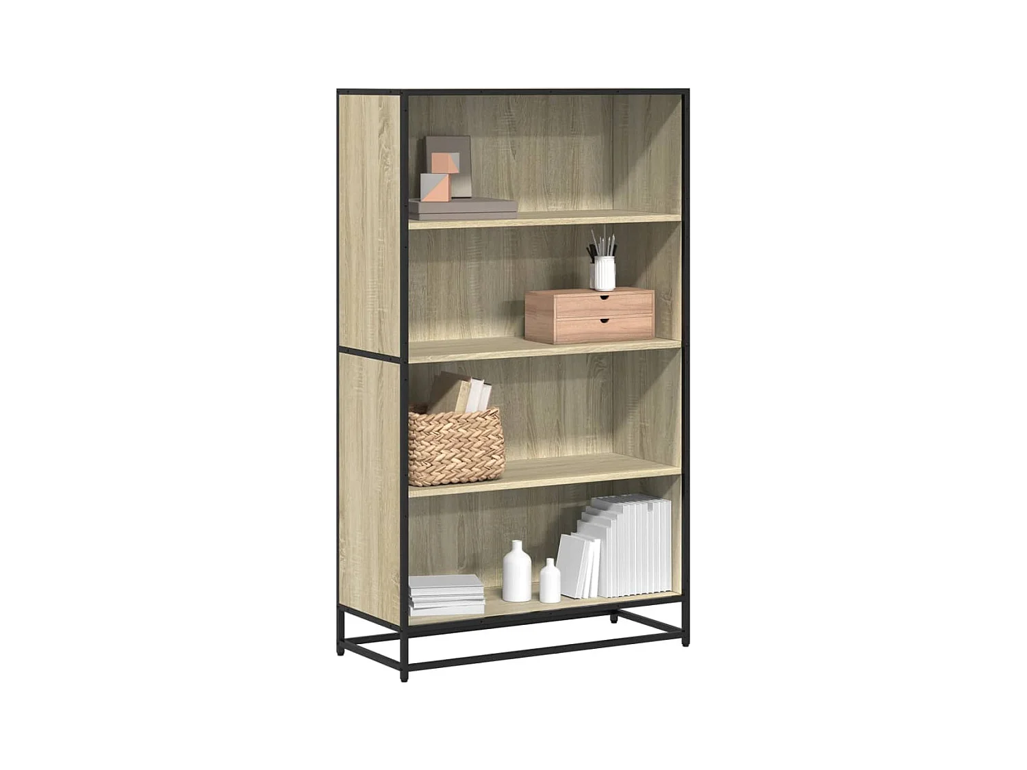 Bibliothèque | Etagère de rangement | Meuble de rangement chêne sonoma 80,5x35x139 cm bois d'ingénierie