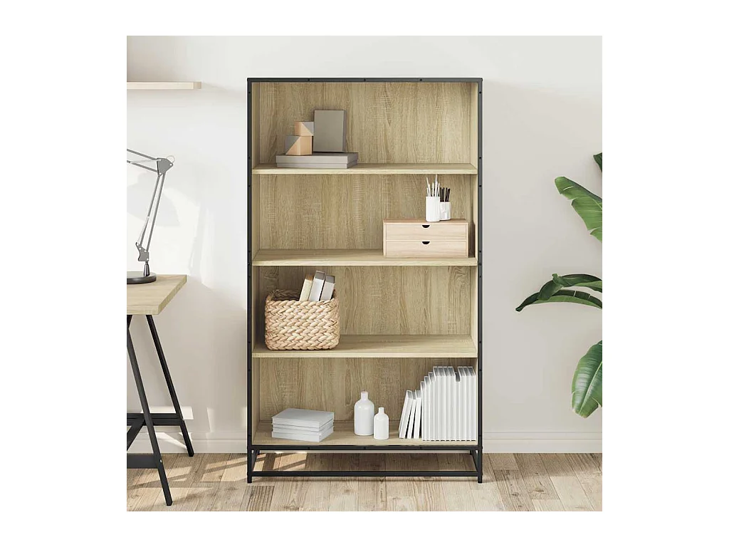 Bibliothèque | Etagère de rangement | Meuble de rangement chêne sonoma 80,5x35x139 cm bois d'ingénierie