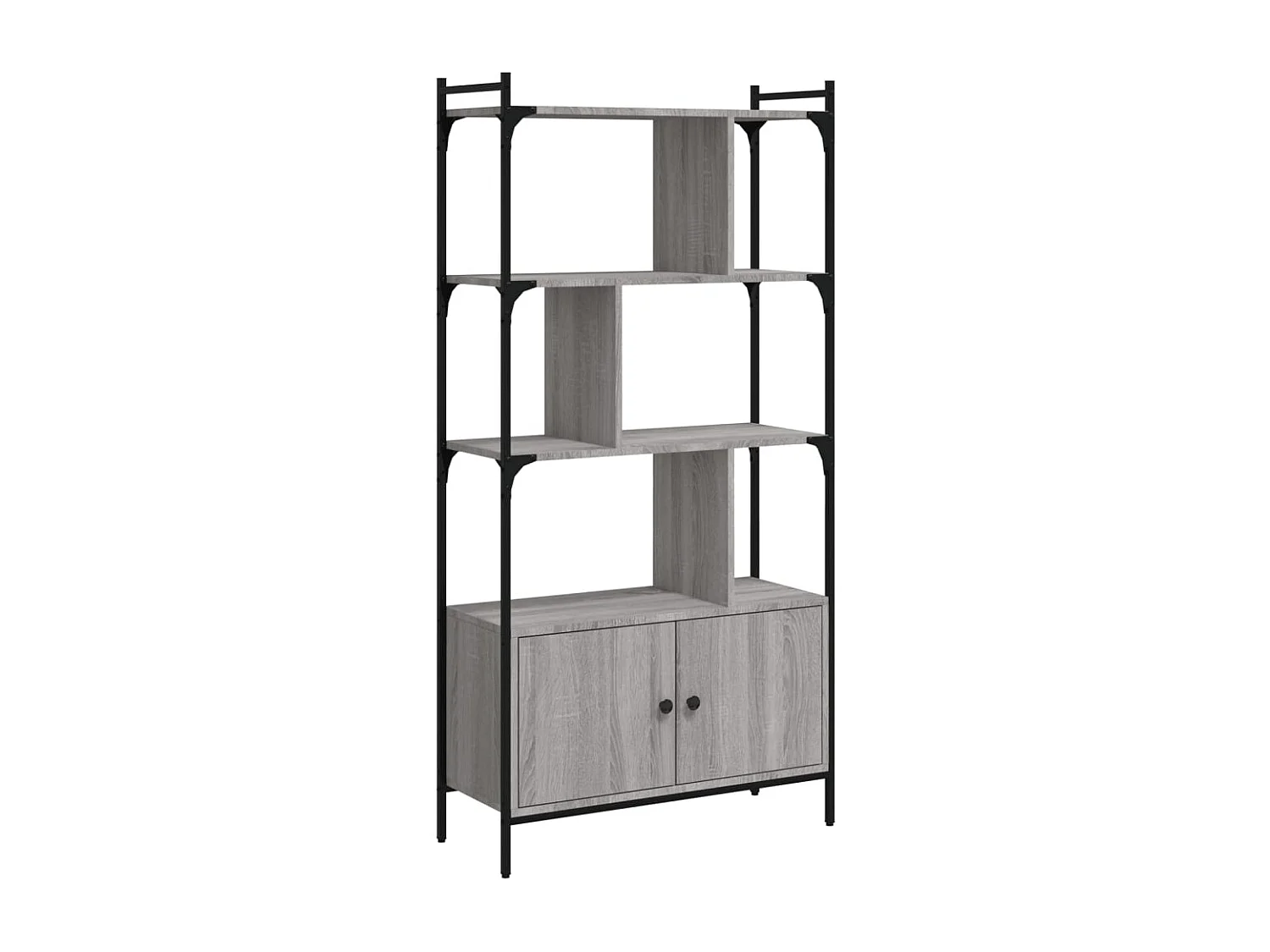 Libreria | Scaffale | Mobile di stoccaggio Ante Grigio Sonoma 76,5x30x154,5 cm Legno Multistrato