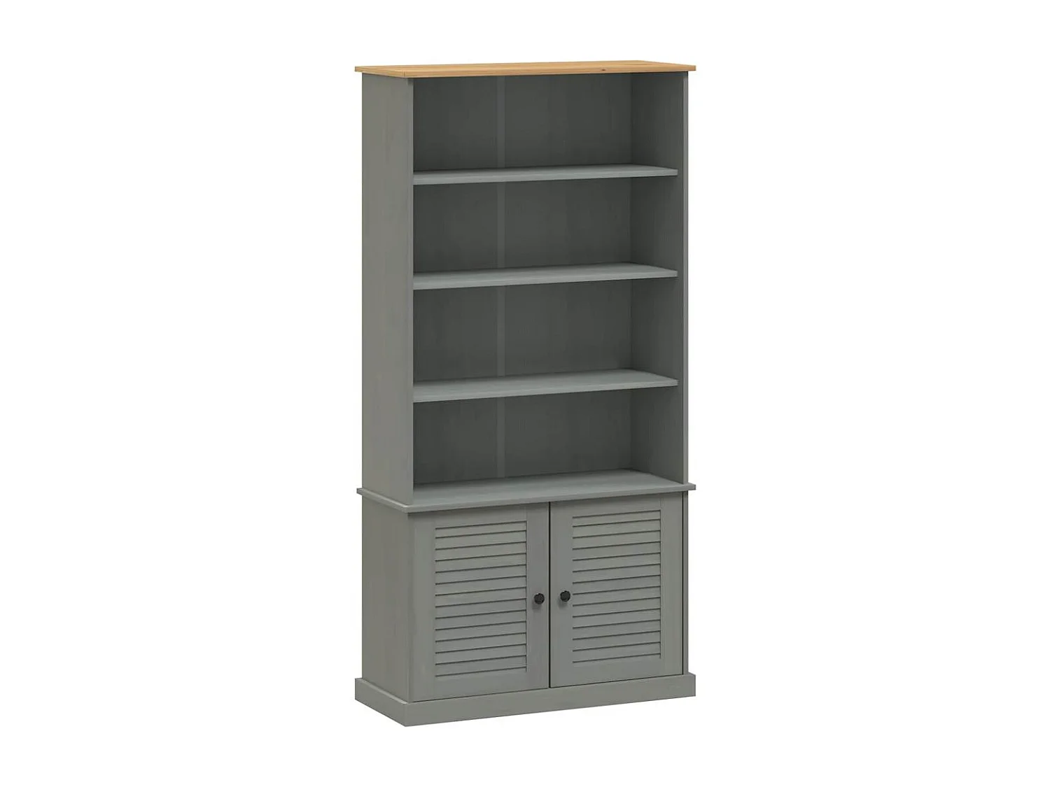 Bibliothèque | Etagère de rangement | Meuble de rangement VIGO gris 85x35x170 cm bois massif de pin