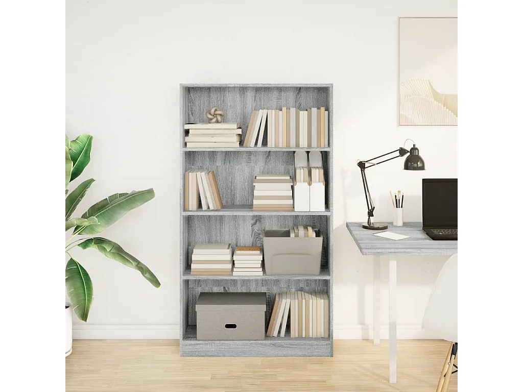 Bibliothèque | Etagère de rangement | Meuble de rangement sonoma gris 80x24x143 cm bois d'ingénierie