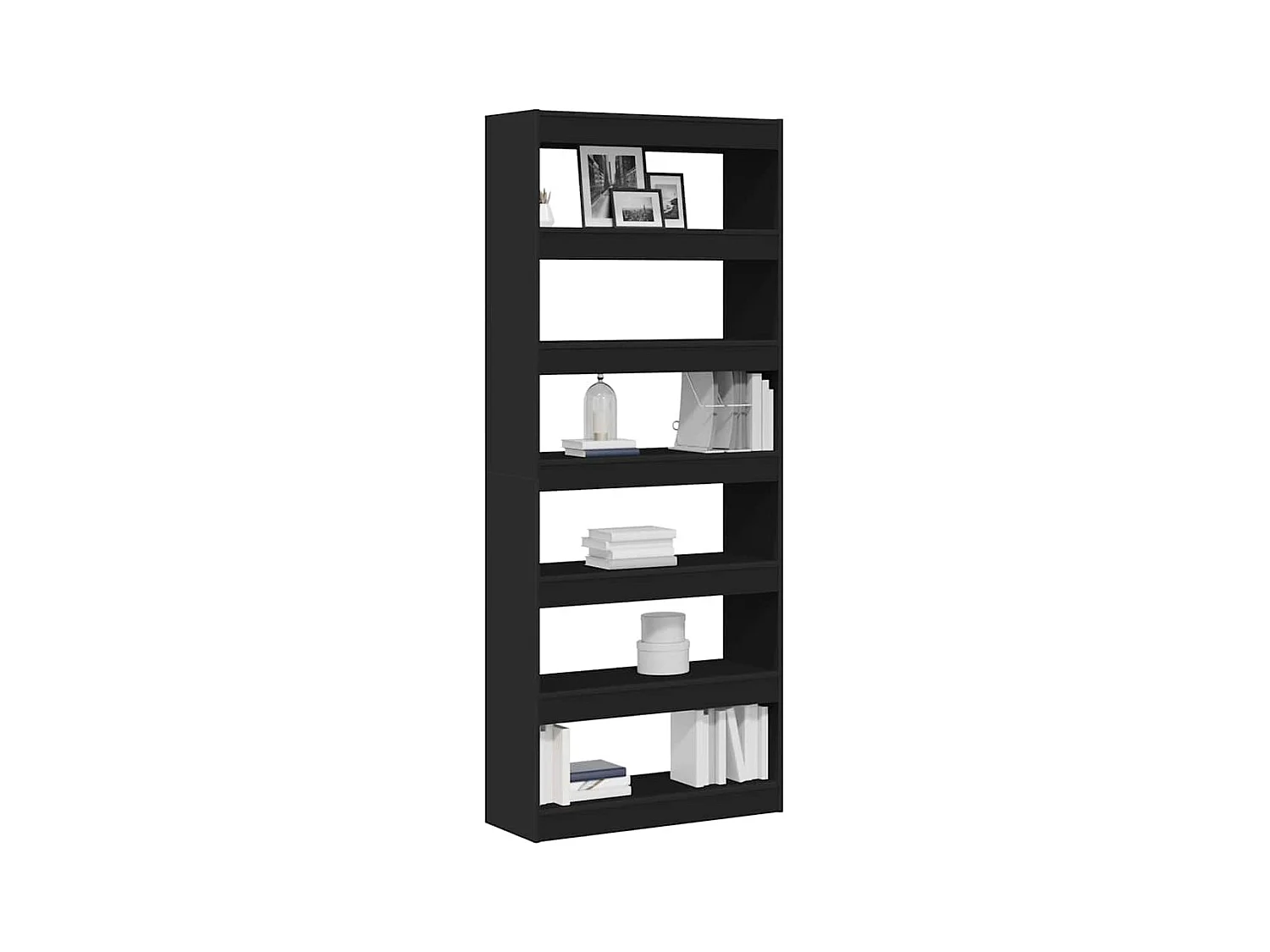 Bibliothèque | Etagère de rangement | Meuble de rangement Paravent Noir 80x30x198 cm