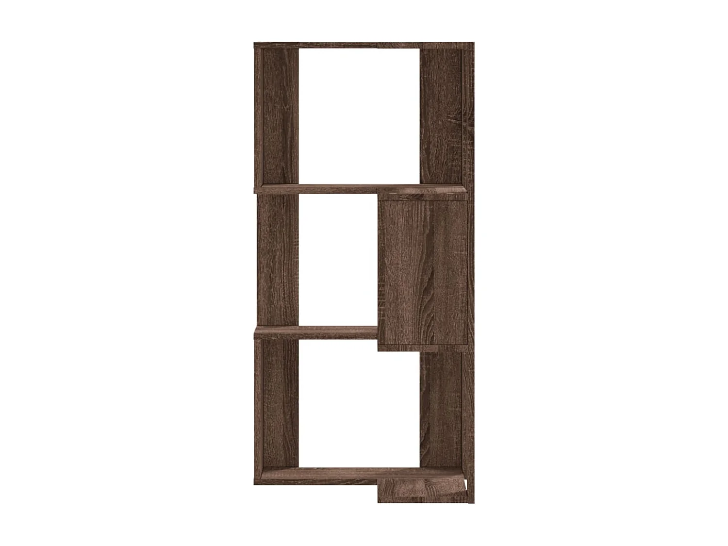 Bibliothèque d'angle | Etagère de rangement | Meuble de rangement à 3 niveaux chêne marron bois d'ingénierie