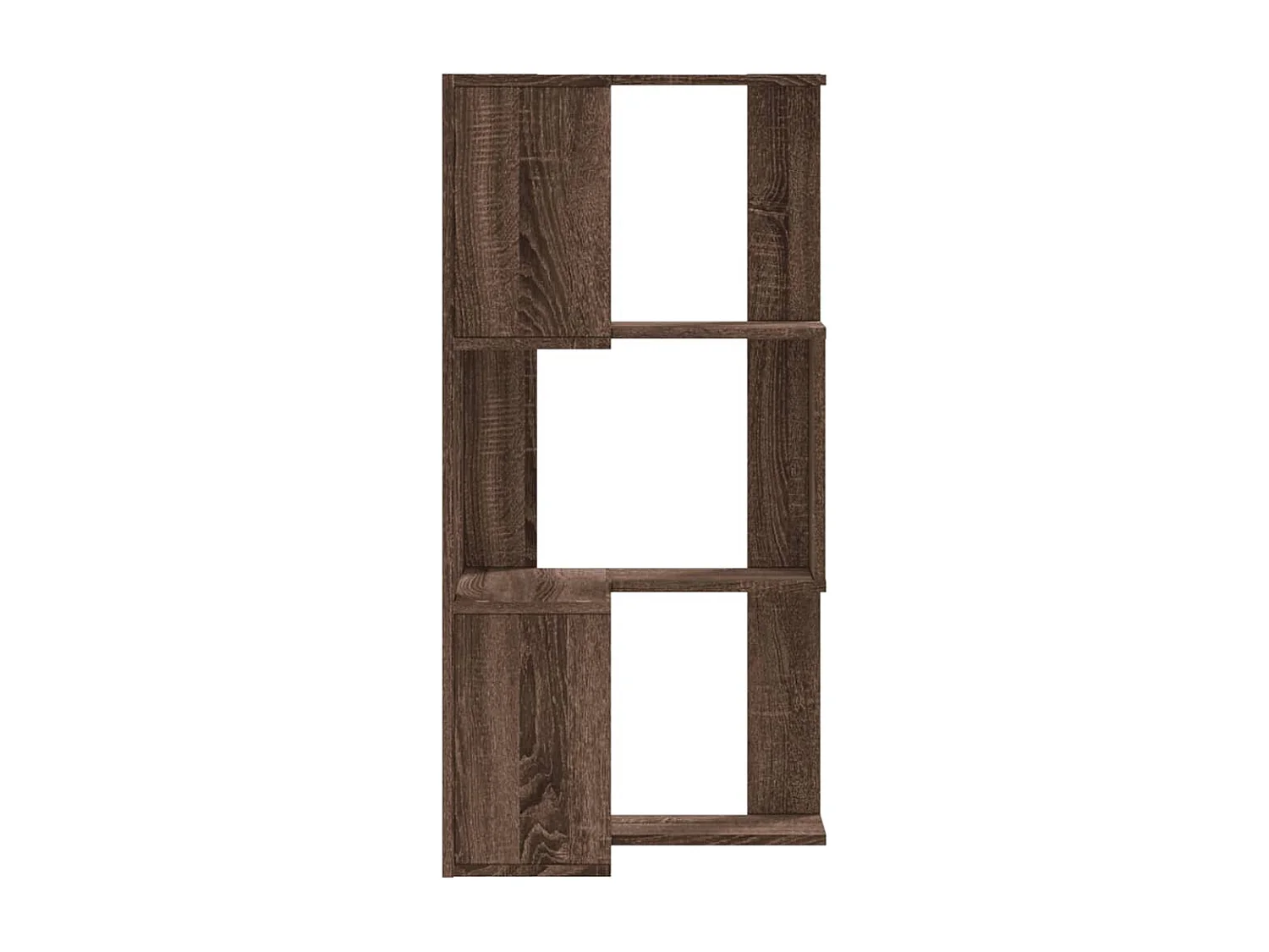 Bibliothèque d'angle | Etagère de rangement | Meuble de rangement à 3 niveaux chêne marron bois d'ingénierie