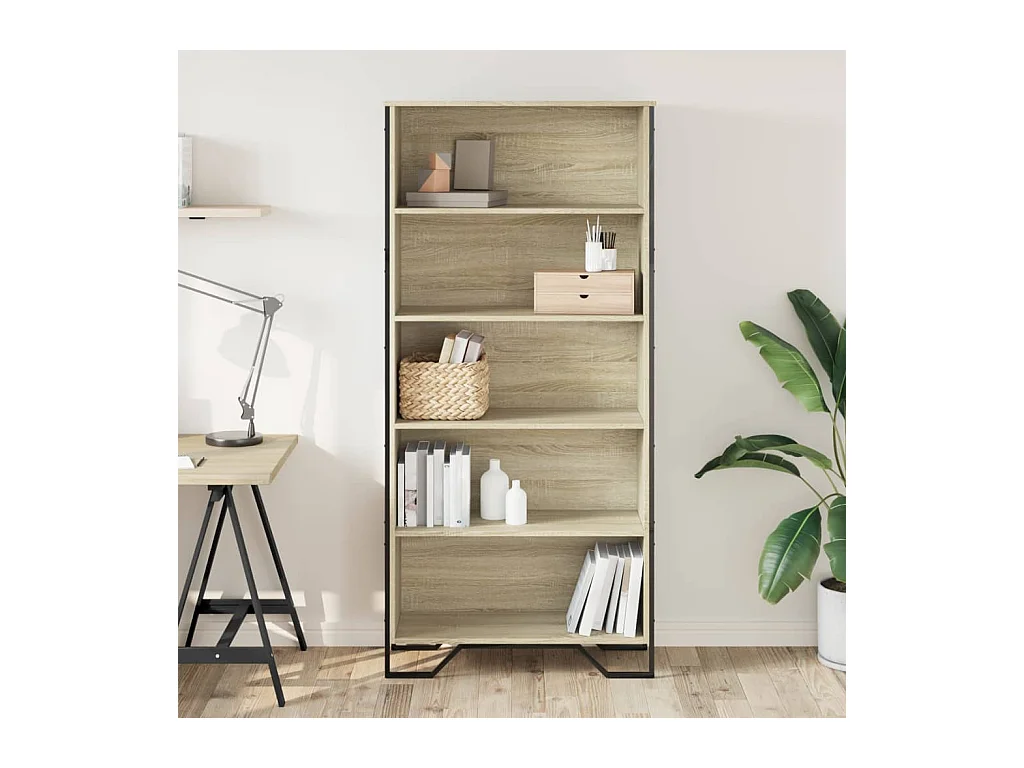 Bibliothèque | Etagère de rangement | Meuble de rangement chêne sonoma 80x31x169 cm bois d'ingénierie