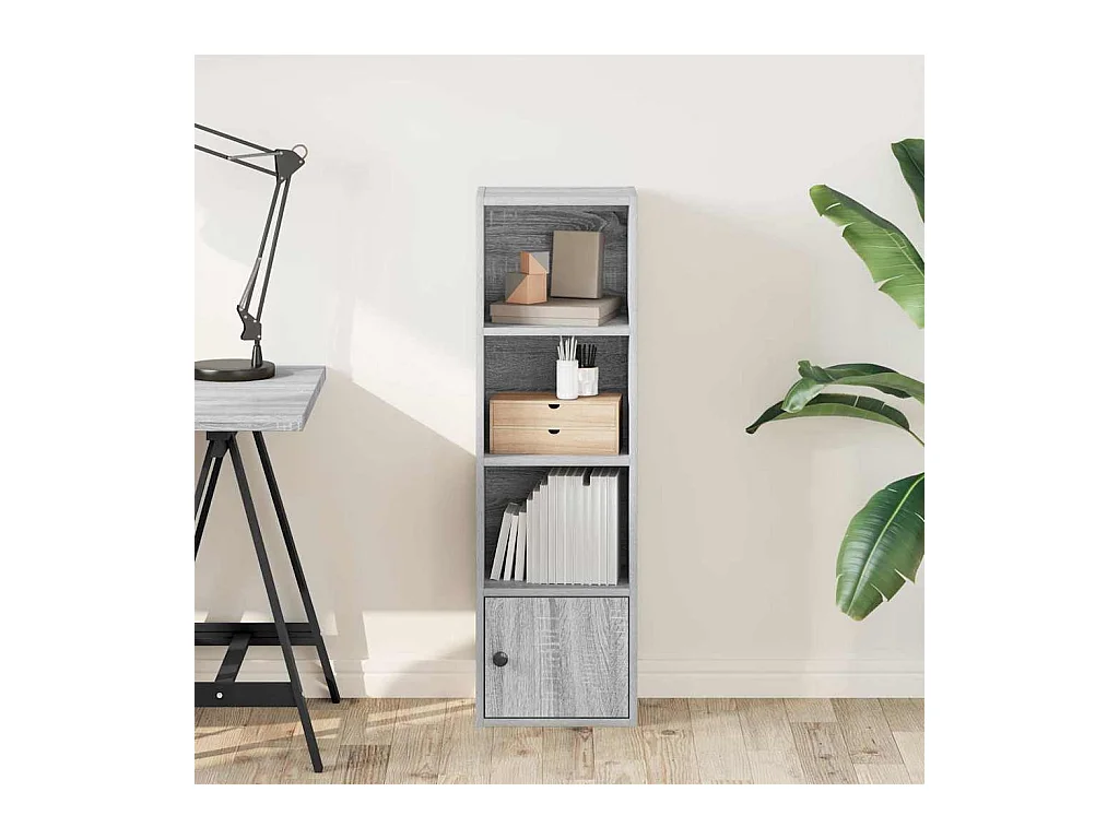Bibliothèque | Etagère de rangement | Meuble de rangement sonoma gris 31x24x102 cm bois d'ingénierie