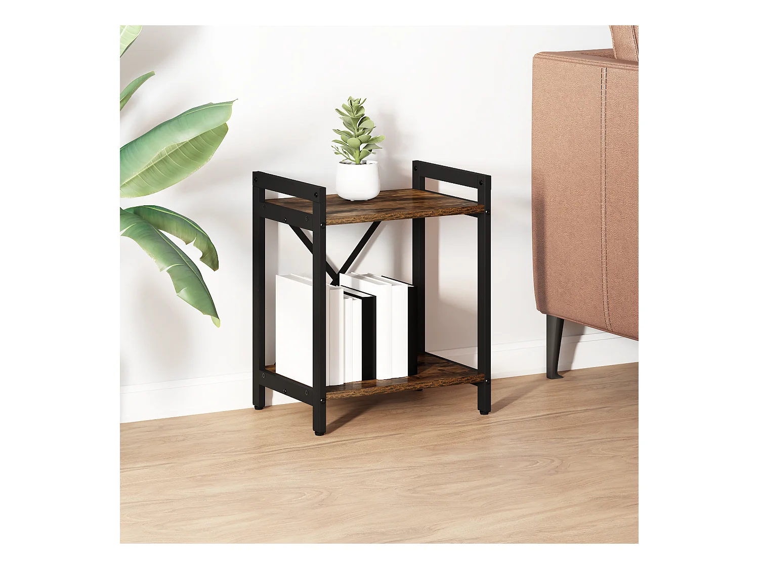 Libreria | Scaffale | Mobile di stoccaggio Rovere fumo 40 x 30 x 48.5 cm Legno multistrato