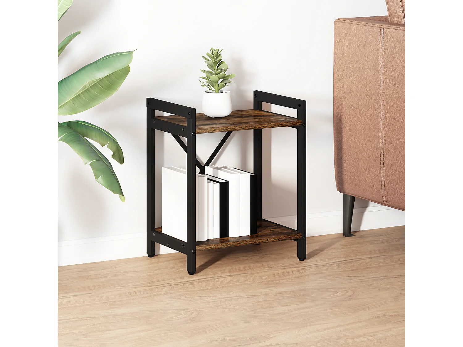 Libreria | Scaffale | Mobile di stoccaggio Rovere fumo 40 x 30 x 48.5 cm Legno multistrato