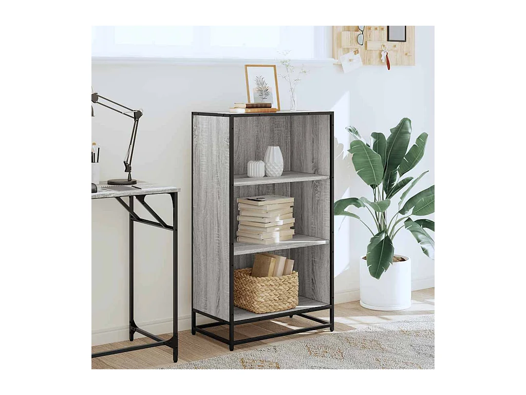 Bibliothèque | Etagère de rangement | Meuble de rangement sonoma gris 60x35x107,5 cm bois d'ingénierie