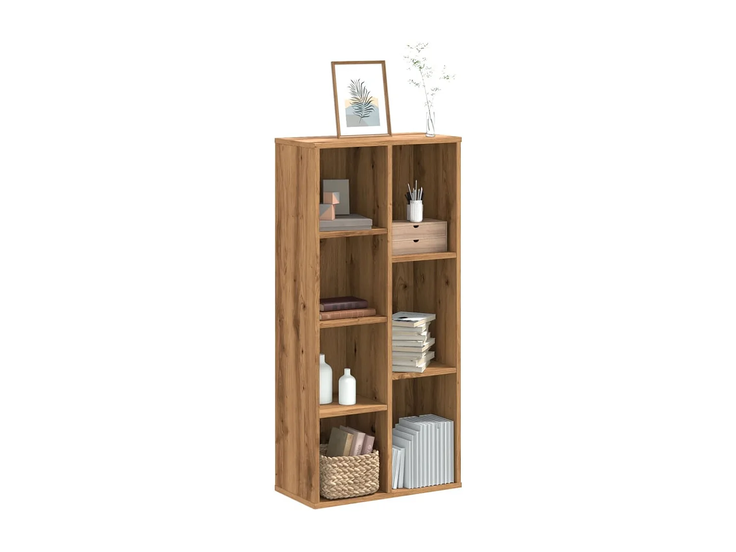 Bibliothèque | Etagère de rangement | Meuble de rangement chêne artisanal 50x25x105 cm bois d'ingénierie