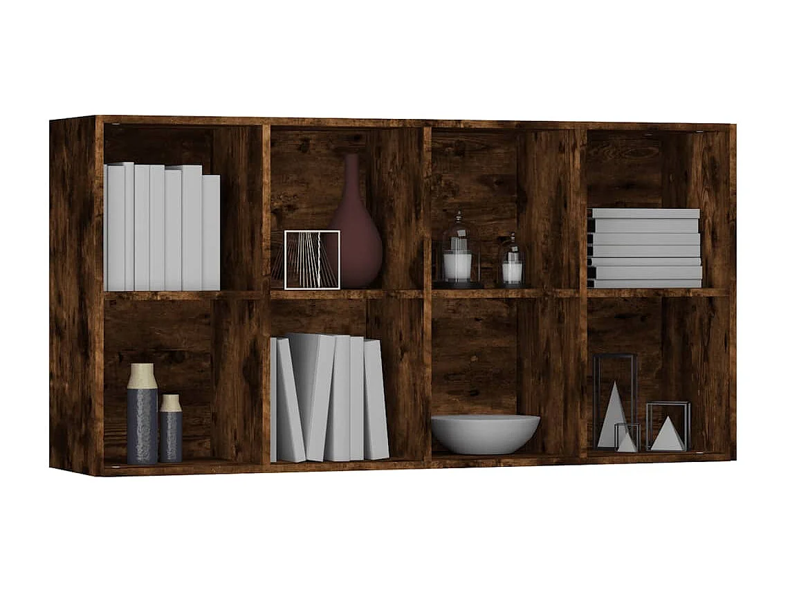 Libreria | Scaffale | Mobile di stoccaggio Credenza Rovere Fumo 66x30x130 cm in Legno Multistrato