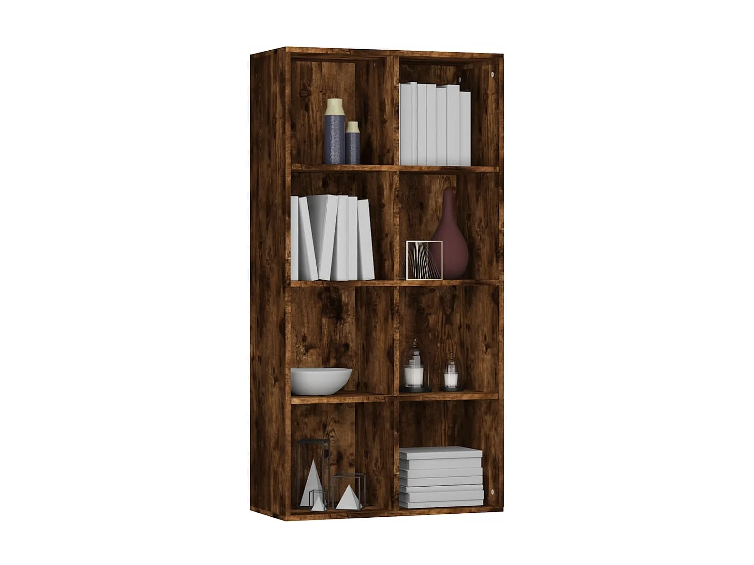 Libreria | Scaffale | Mobile di stoccaggio Credenza Rovere Fumo 66x30x130 cm in Legno Multistrato