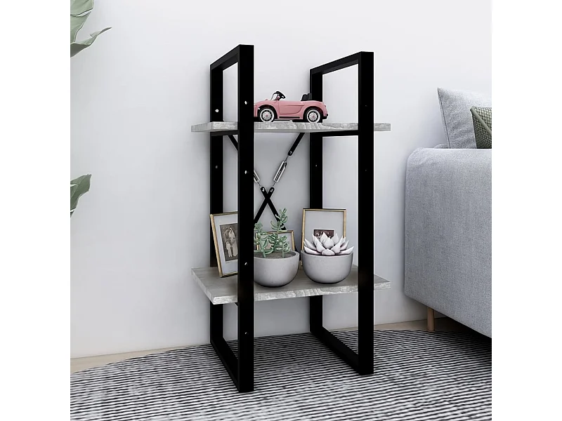 Bibliothèque | Etagère de rangement | Meuble de rangement 2 niveaux Sonoma gris 40x30x70cm Bois d'ingénierie