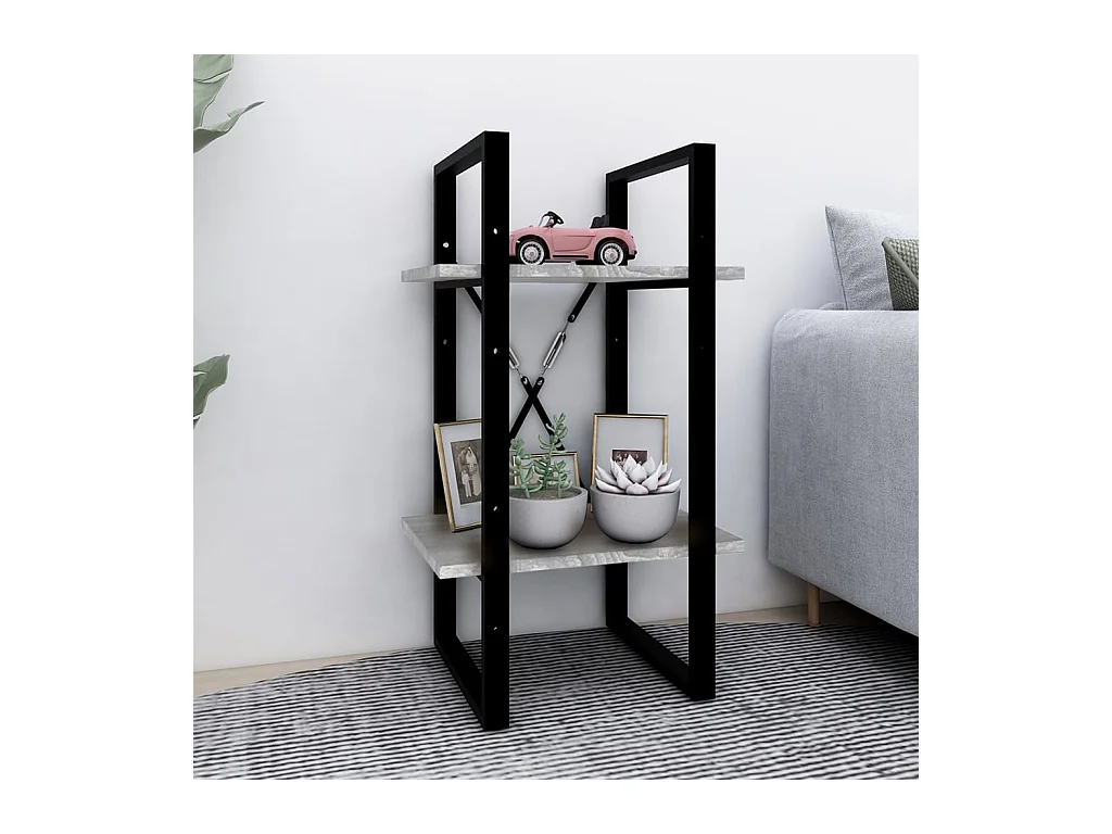 Bibliothèque | Etagère de rangement | Meuble de rangement 2 niveaux Sonoma gris 40x30x70cm Bois d'ingénierie