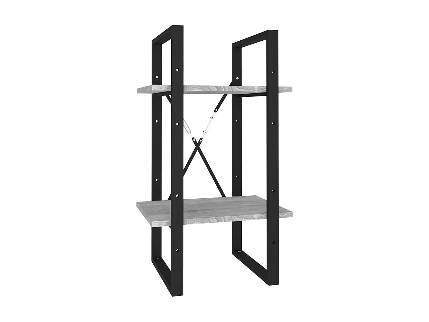 Bibliothèque | Etagère de rangement | Meuble de rangement 2 niveaux Sonoma gris 40x30x70cm Bois d'ingénierie