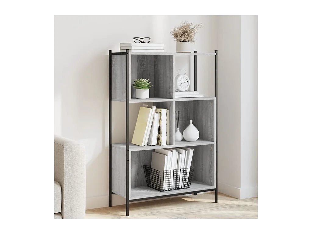 Bibliothèque | Etagère de rangement | Meuble de rangement sonoma gris 72x28x109 cm bois d'ingénierie