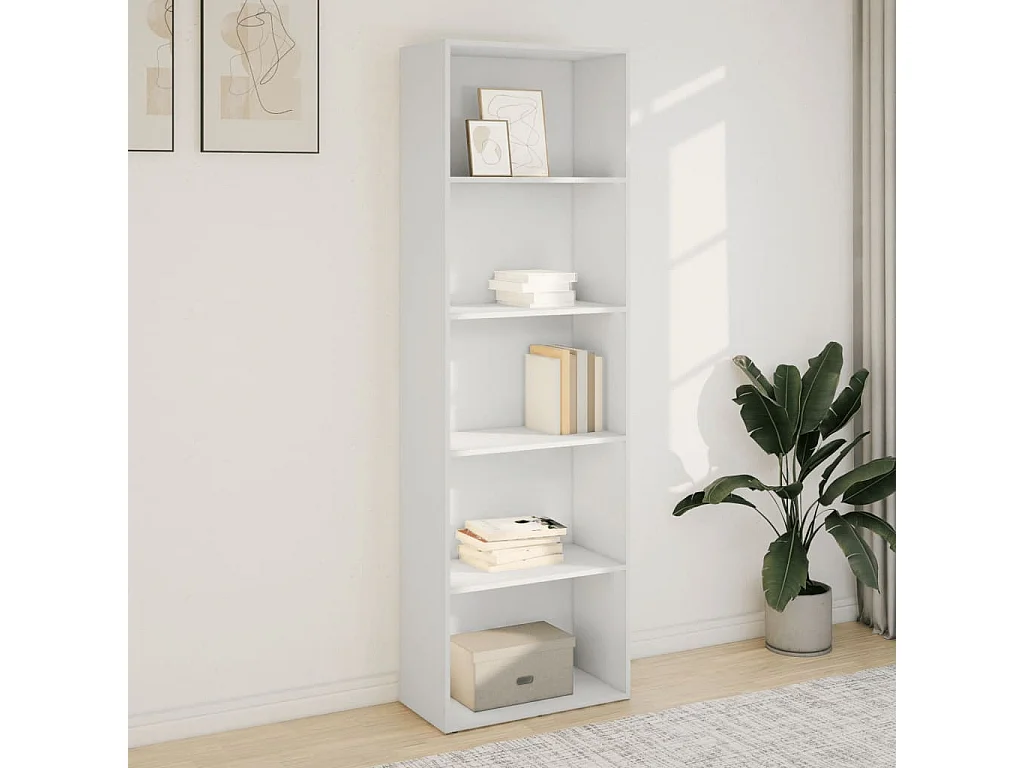 Bibliothèque | Etagère de rangement | Meuble de rangement blanc 60x30x189 cm bois d'ingénierie
