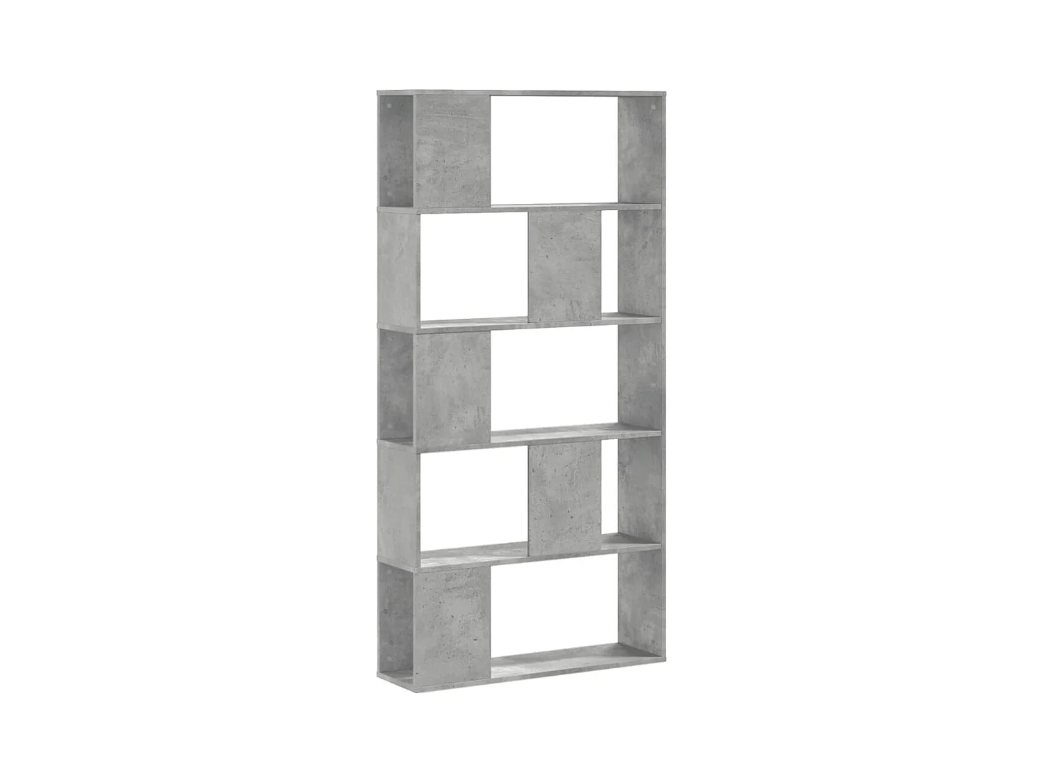 Bibliothèque | Etagère de rangement | Meuble de rangement 5 niveaux gris béton bois d'ingénierie