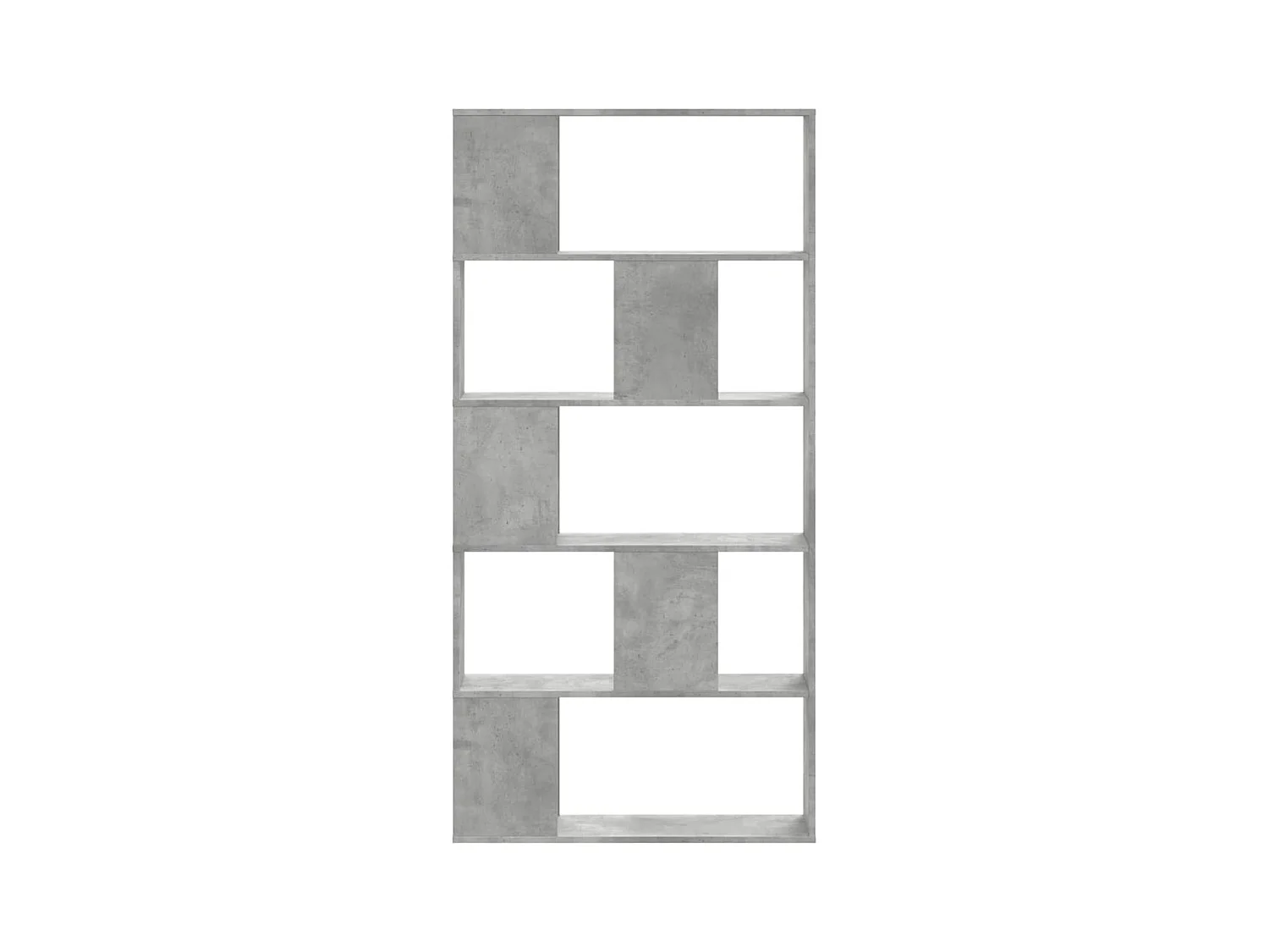 Bibliothèque | Etagère de rangement | Meuble de rangement 5 niveaux gris béton bois d'ingénierie