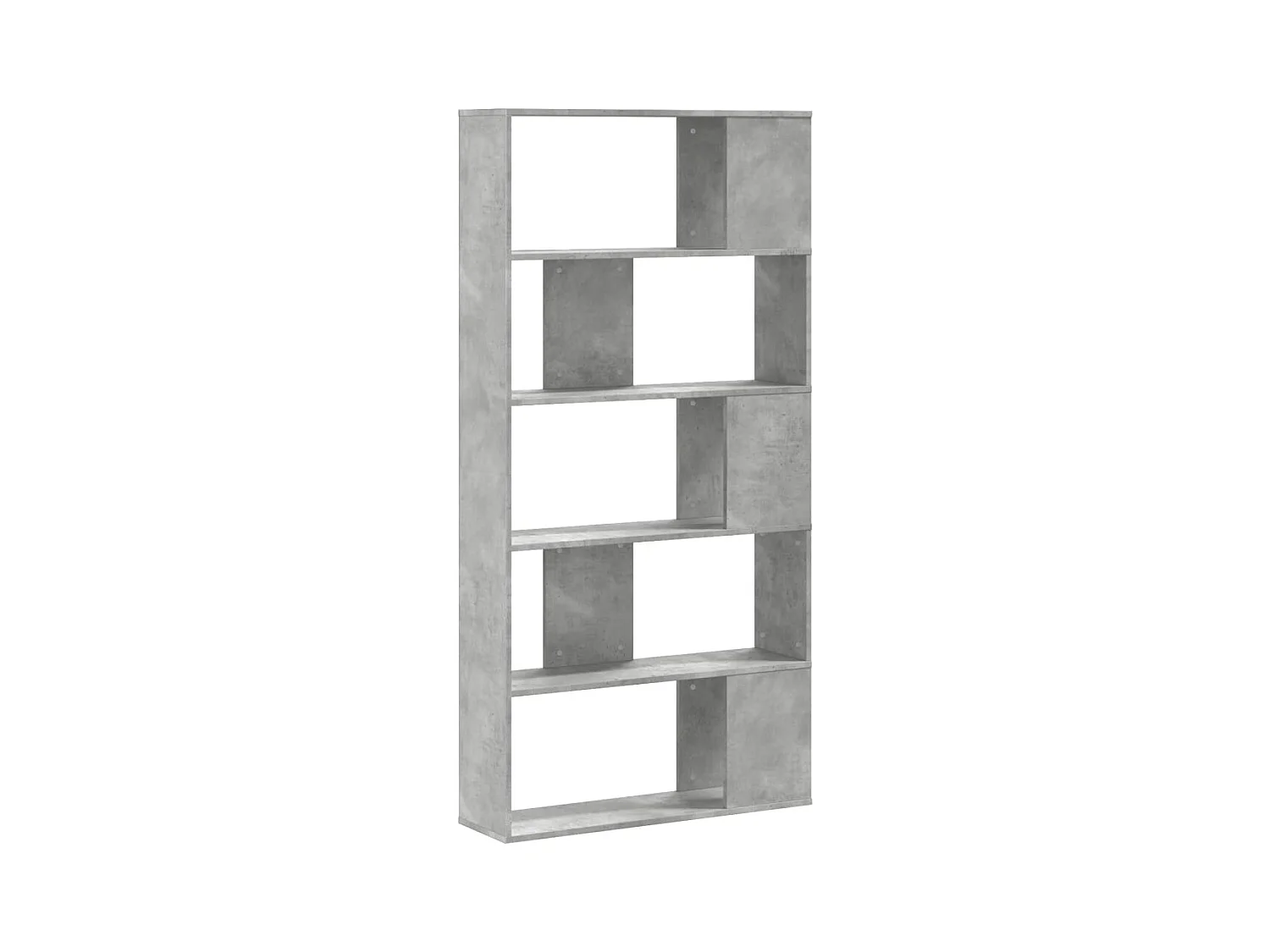 Bibliothèque | Etagère de rangement | Meuble de rangement 5 niveaux gris béton bois d'ingénierie