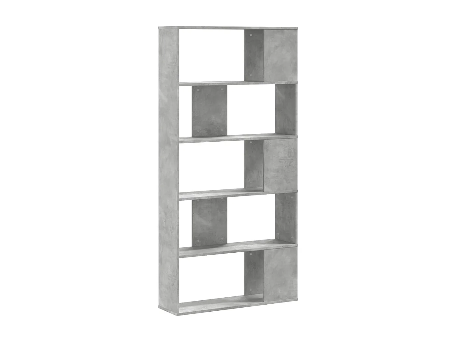 Bibliothèque | Etagère de rangement | Meuble de rangement 5 niveaux gris béton bois d'ingénierie