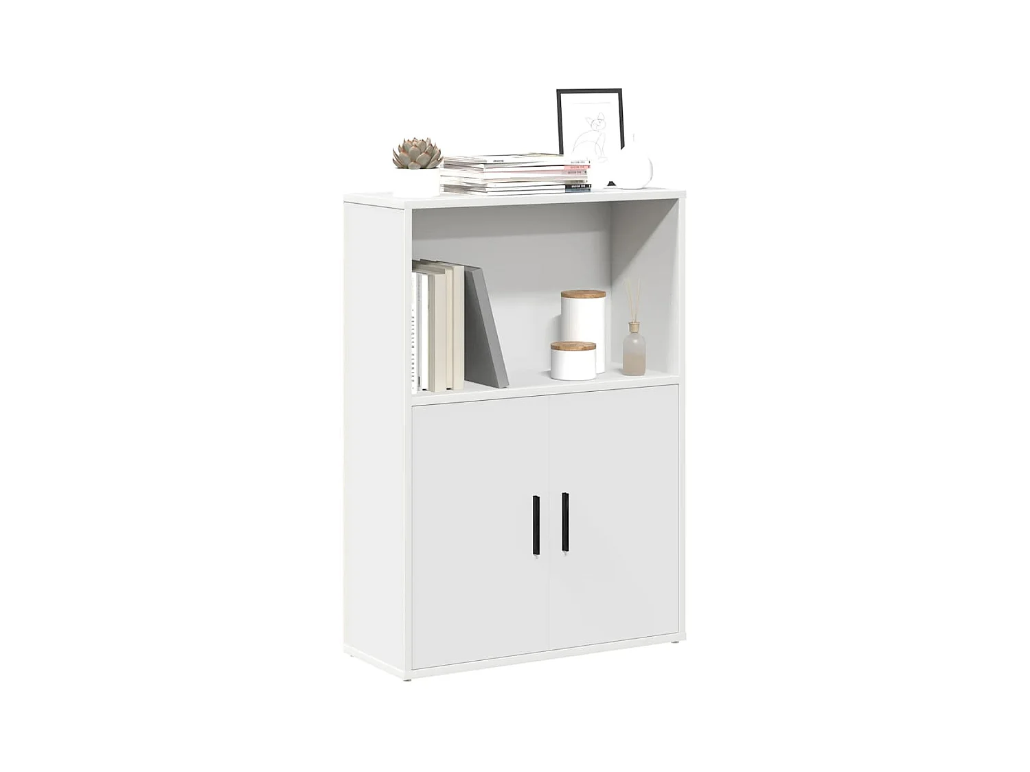 Bibliothèque | Etagère de rangement | Meuble de rangement blanc 60x24x85 cm bois d'ingénierie