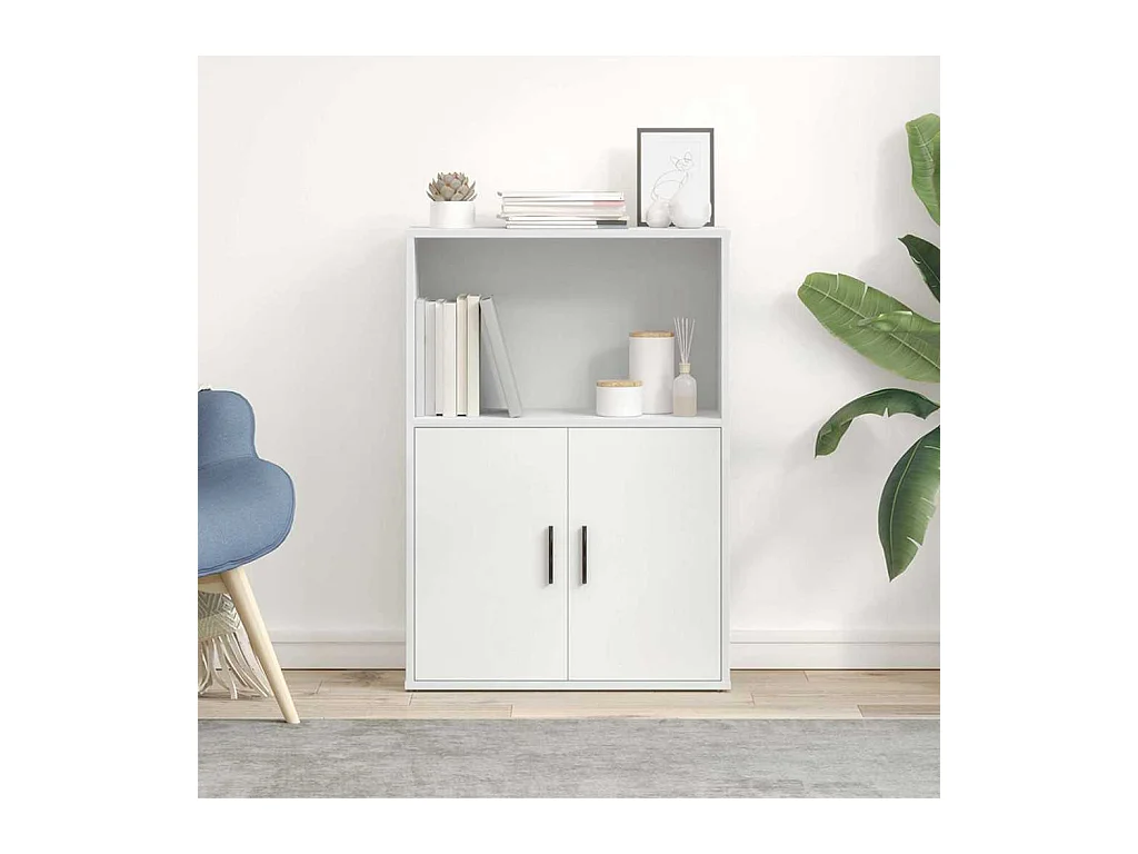 Bibliothèque | Etagère de rangement | Meuble de rangement blanc 60x24x85 cm bois d'ingénierie