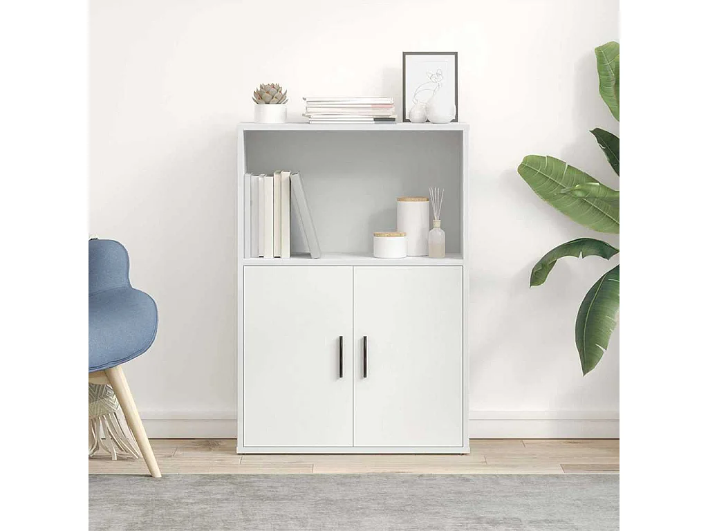 Bibliothèque | Etagère de rangement | Meuble de rangement blanc 60x24x85 cm bois d'ingénierie