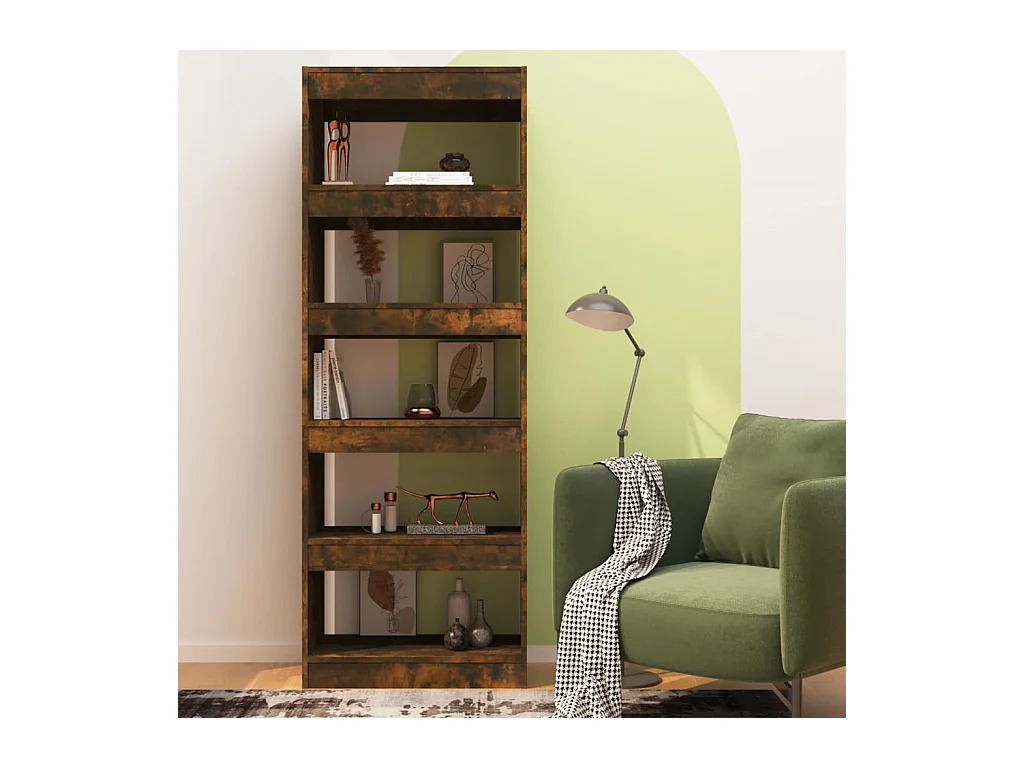 Bibliothèque | Etagère de rangement | Meuble de rangement Chêne fumé Bois d'ingénierie