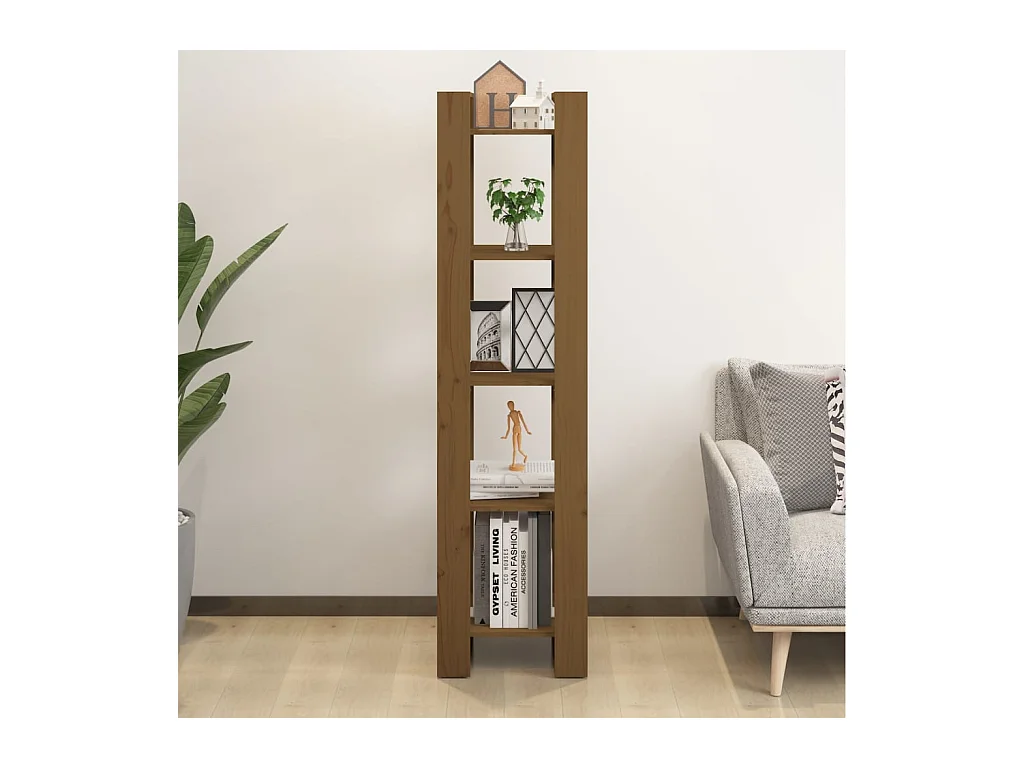 Bibliothèque | Etagère de rangement | Meuble de rangement Marron miel 41x35x160 cm Pin