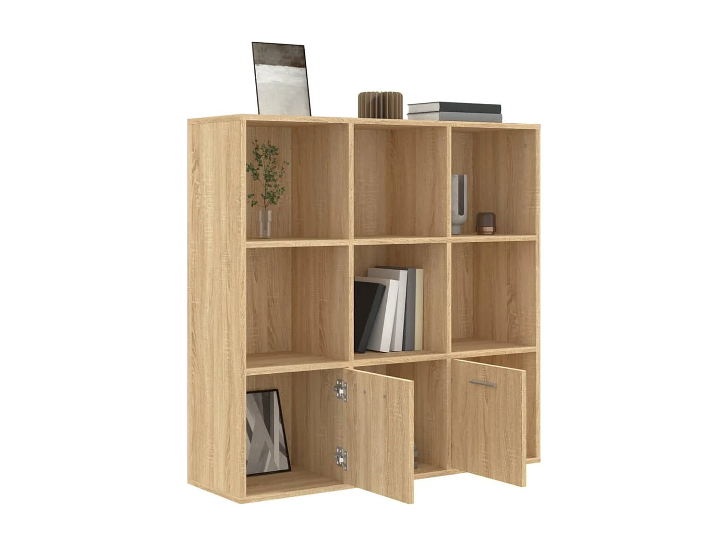 Libreria | Scaffale | Mobile di stoccaggio Rovere Sonoma 98x30x98 cm in Legno Multistrato