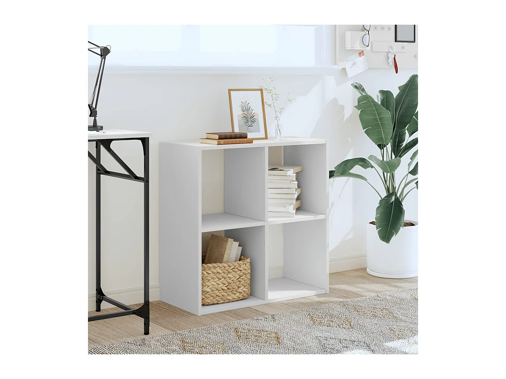 Libreria | Scaffale | Mobile di stoccaggio Bianca 68,5x32x68,5 cm in Legno Multistrato